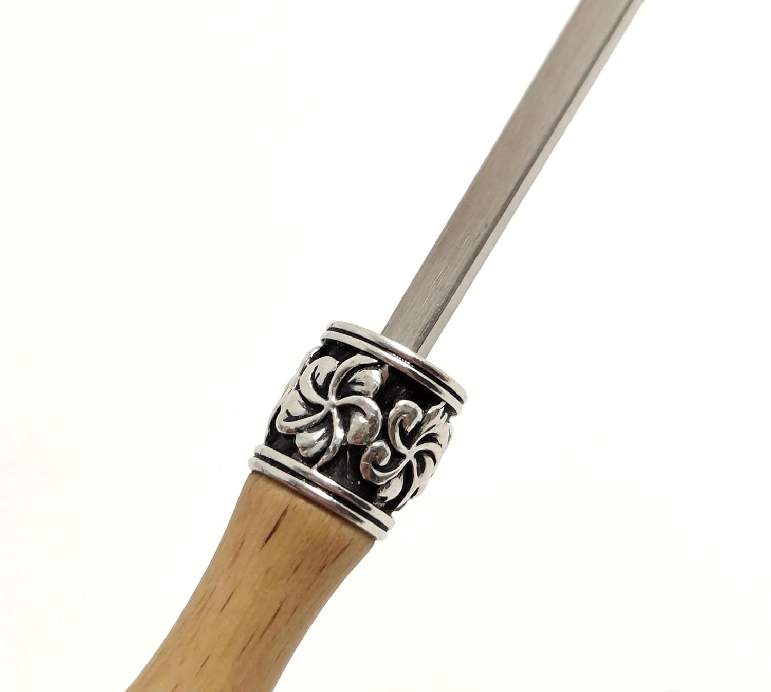 MYAROMA FINDINGS Wooden Sheath Sword Hair Pin 4.9 Inch Steel Hair Stick for Women, Decorative Bun Holder, Gothic Renaissance Festival Hair Accessory