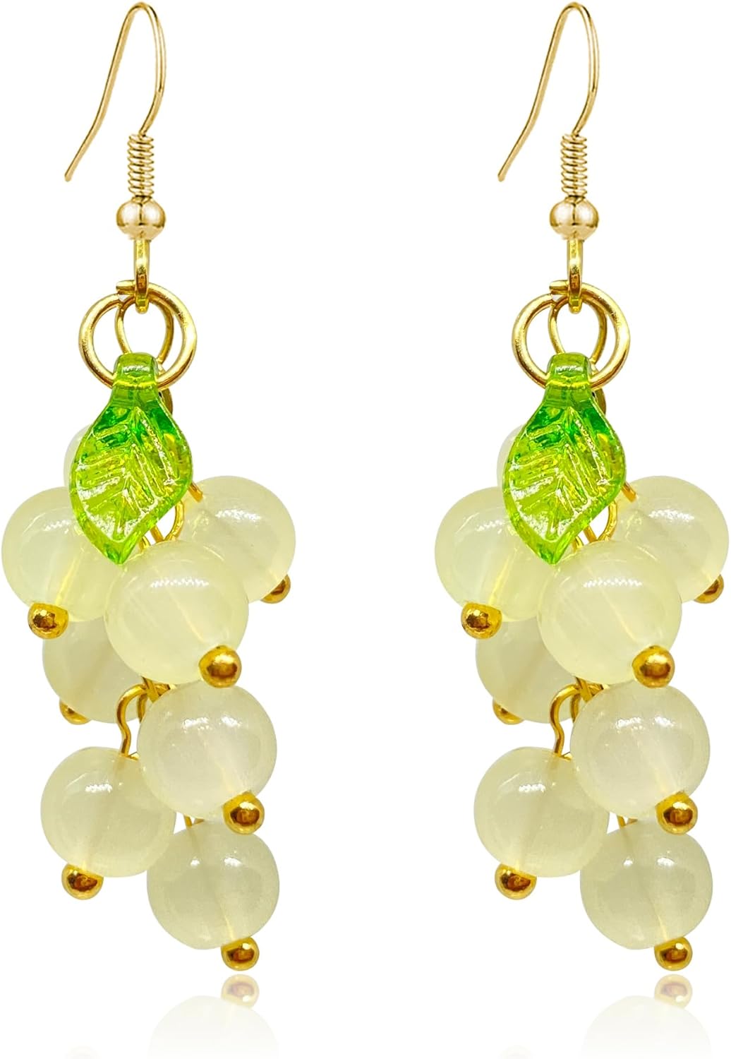 Green Grapes Earrings for Women Girls Cute Fruits Dangle Drop Earrings Creative Funny Acrylic Crystal Grape Earrings Statement Jewelry Gifts