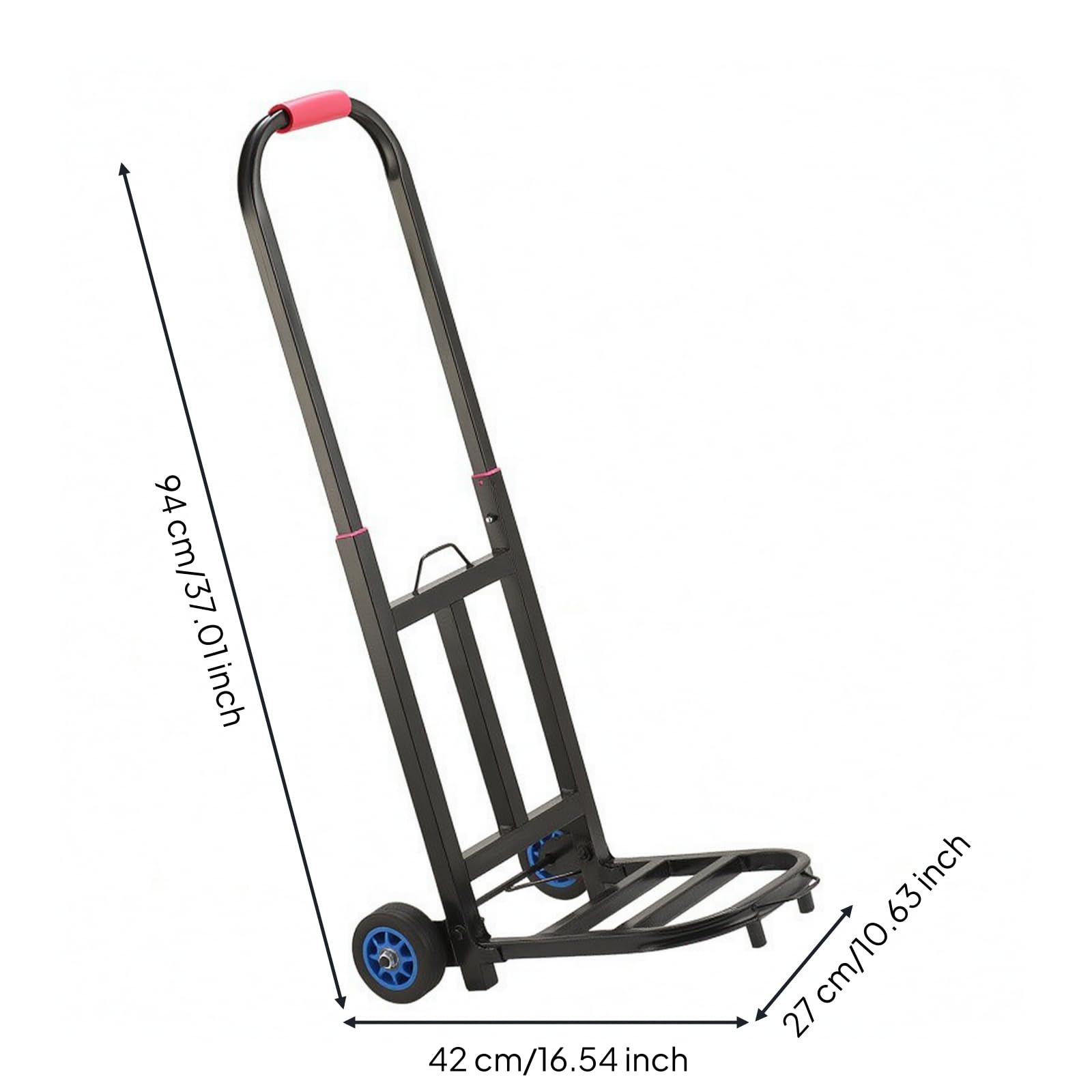 Carrello con Ruote Regolabile Telaio in Metallo Resistente, Carrello Pieghevole, per, servizi di consegna, Addetti Consegne