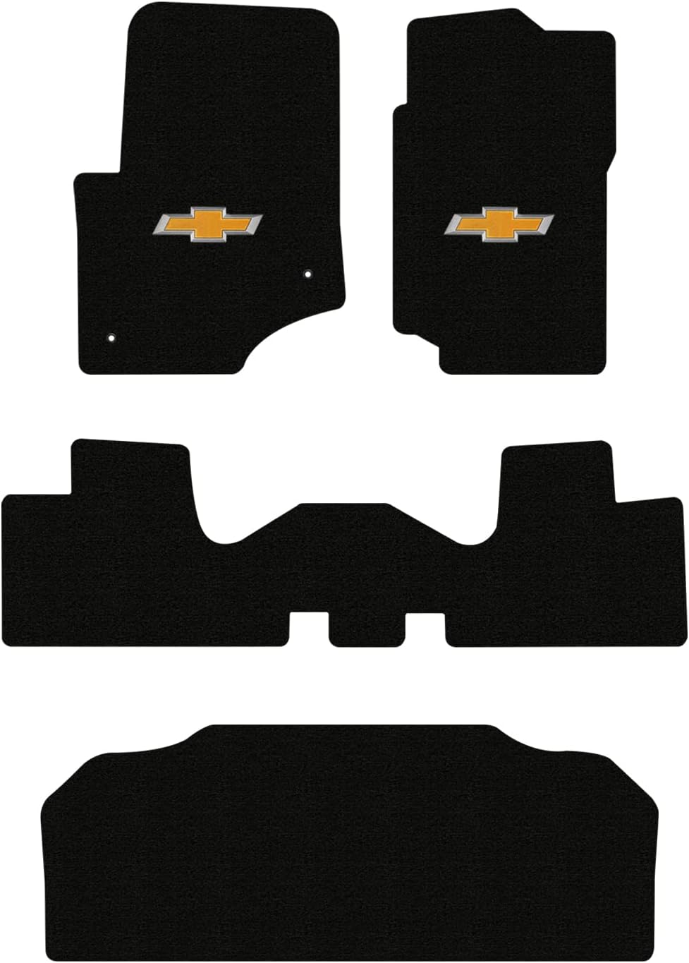 Lloyd Mats Custom-Fit Carpeted Floor Mats Premium Luxury Car Floor Liners for Trailblazer/Trailblazer EXT 2002-2006 - Gold Bowtie (Cargo - No 3rd Row, Charcoal)