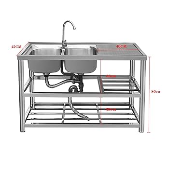 Amazon.co.jp: 流し台 ステンレス製 蛇口水栓付き 丈夫 軽量