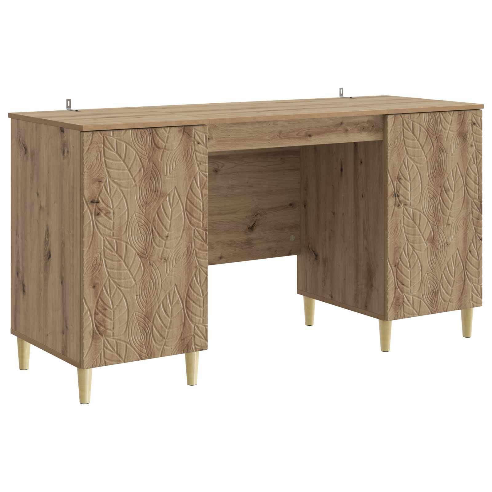 Bureau à domicile en chêne idéal pour le travail informatique et le gaming
