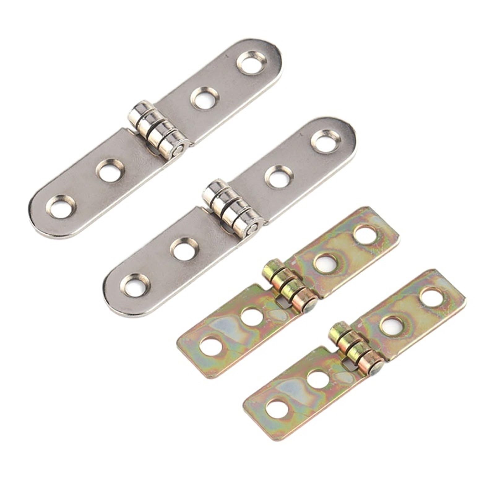 2PCS Iron Hinge Thickened Furniture Hinge 90/180 Degree(Silver - Round)