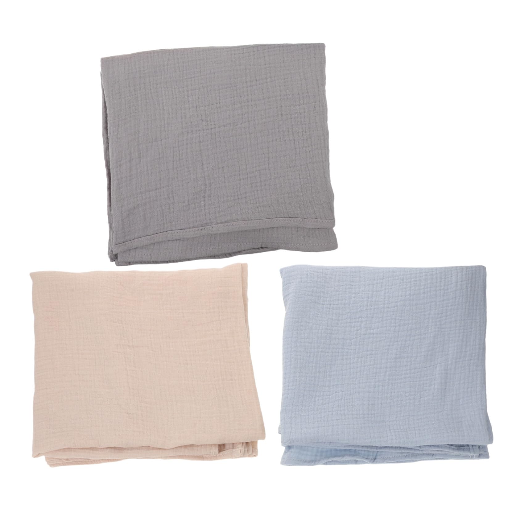 Manta de Muselina para Recién Nacido 3 Piezas de Hilo | Envoltura para Guardería, Tacto Suave y Delicado, Estilo Minimalista para Bebés