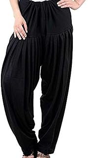 Women's Traditional Woollen Salwar, Loose Fit Black Harem Pants, Elastic Waist Casual Style-picture-53