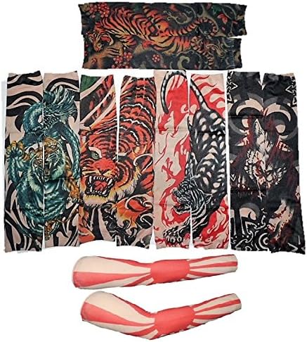 Amazon.co.jp: 刺青 虎□アームカバー□12個セット(両腕6セット)□TT