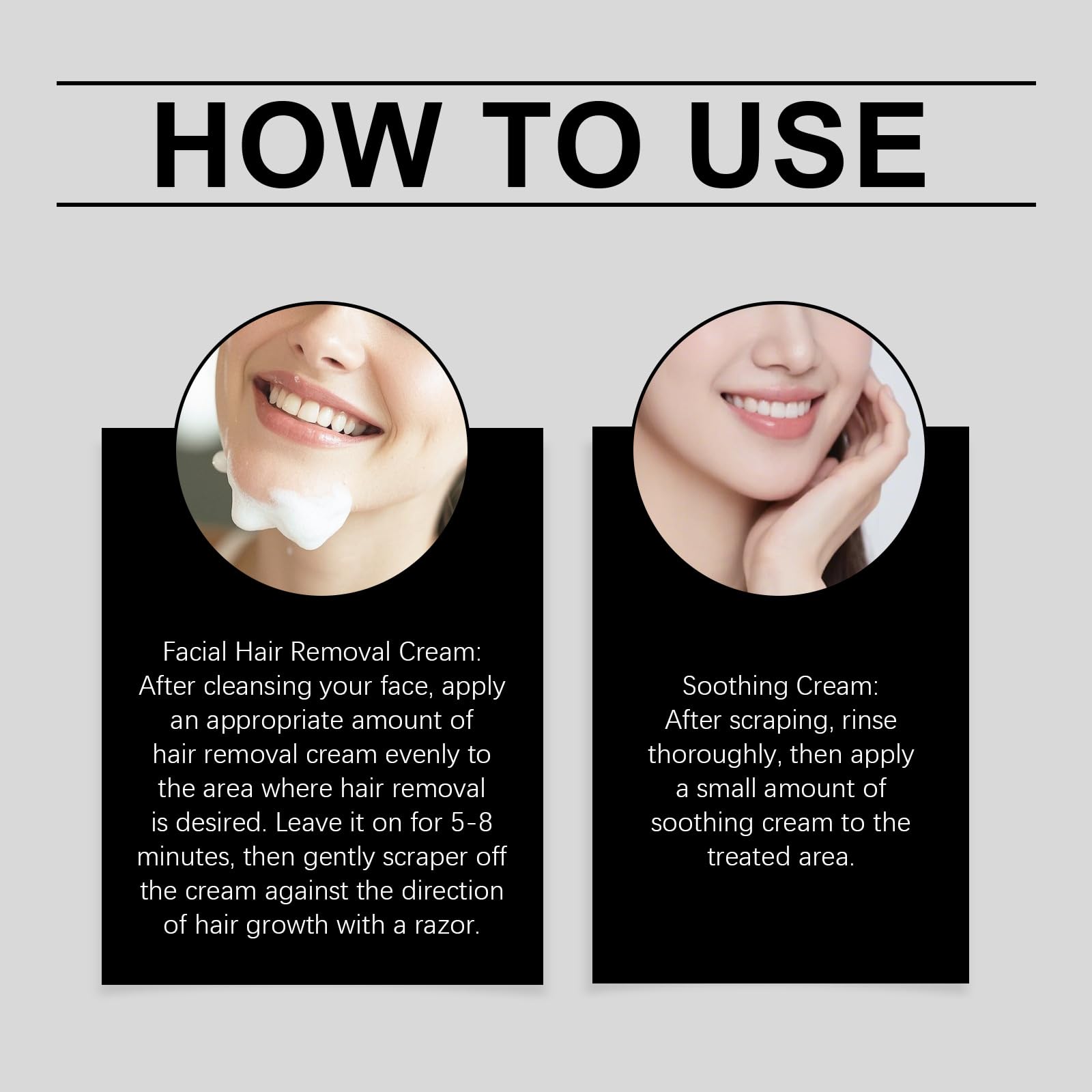 Set di creme depilatorie per il viso, crema depilatoria lenitiva, ad azione rapida, indolore, non irritante, depilazione liscia e idratante (set da 6)