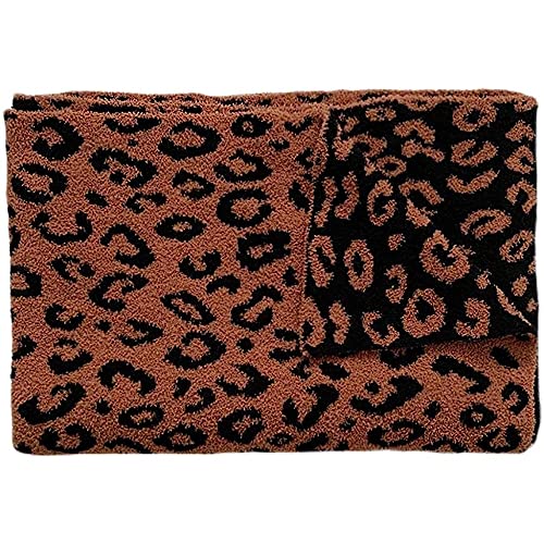 Serviette de fin de lit chaude TILEZE couverture polaire corail léopard