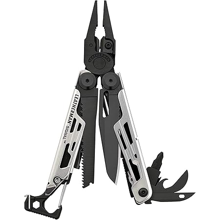 LEATHERMAN, Signal Camping Multitool with Fire Starter, Hammer and Emergency Whistle, Limited Edition Black/Silver