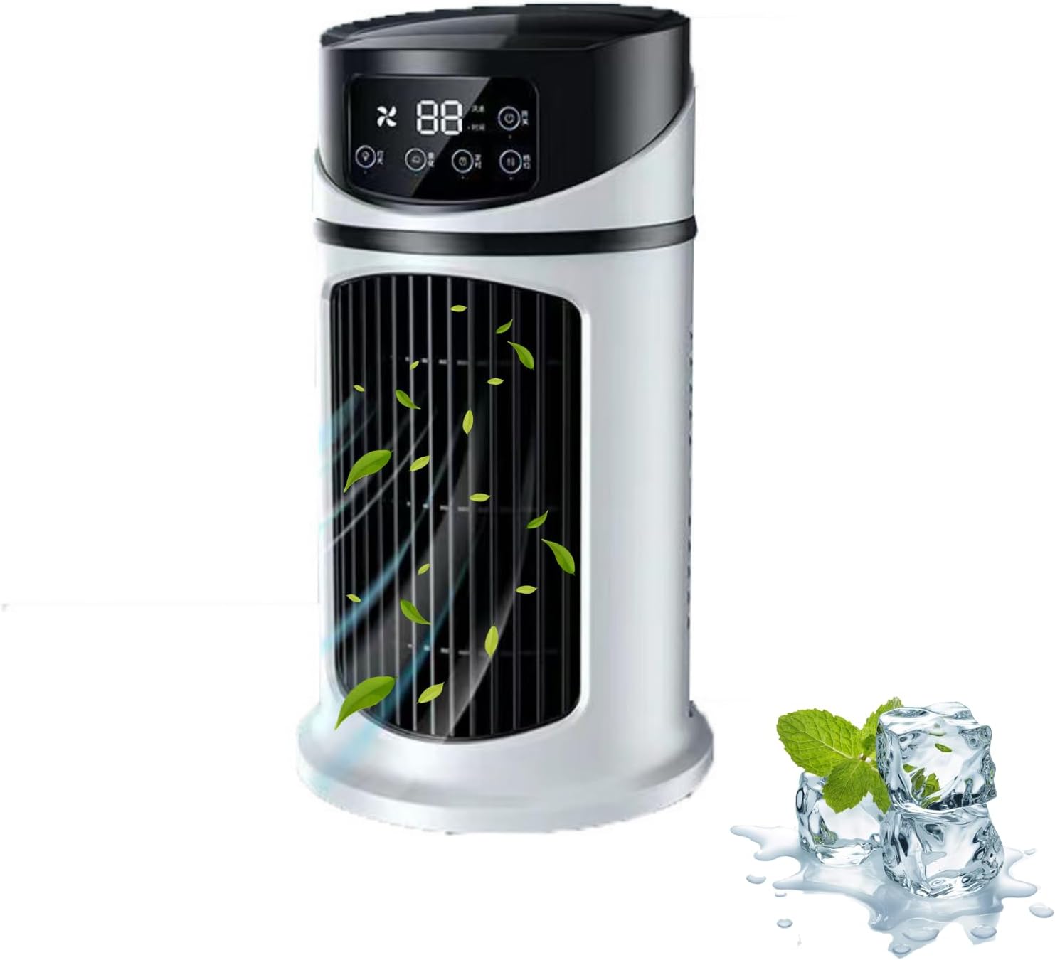 3 IN 1 Portable Air Conditioner Fan, Evaporative Air Cooler 6 Speeds 7 Night Light, 6H Timer, Personal Air Fan, Quiet Low-noise Air Cooler Fan for Desktop Home Room Camping Office