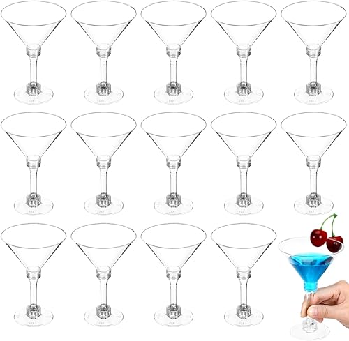 Miniatura 10 de DOITOOL Juego de 40 vasos de Martini de plástico, copas de cóctel transparentes Coupé, exquisitos vasos de cupé para cócteles para el hogar, bar,