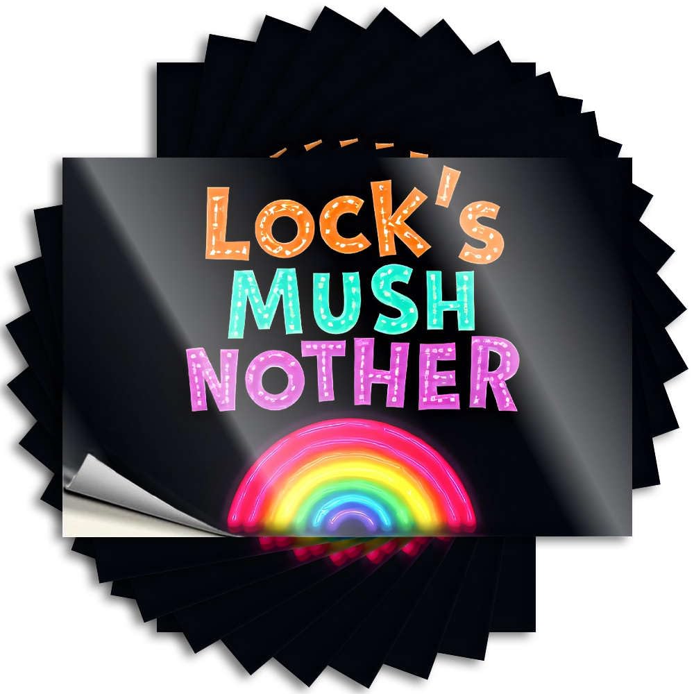 Tiki Bar Accessories Helmet Tattoo - Lock's Mush Nother Rainbow Autumn Durable Sticker Easy Apply for Math Decor(6X9CM)