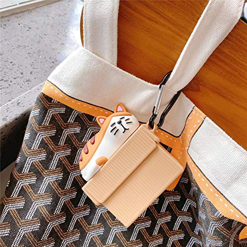 Ur Sunshine Super Cute Lying On Box Sleeping Yellow Cat Earphone Case For Airpods Pro, Kawaii Peaceful Kitty Soft Silicone Gel Earbud Cover Case Compatible With Airpods Pro +Hook #TOP6