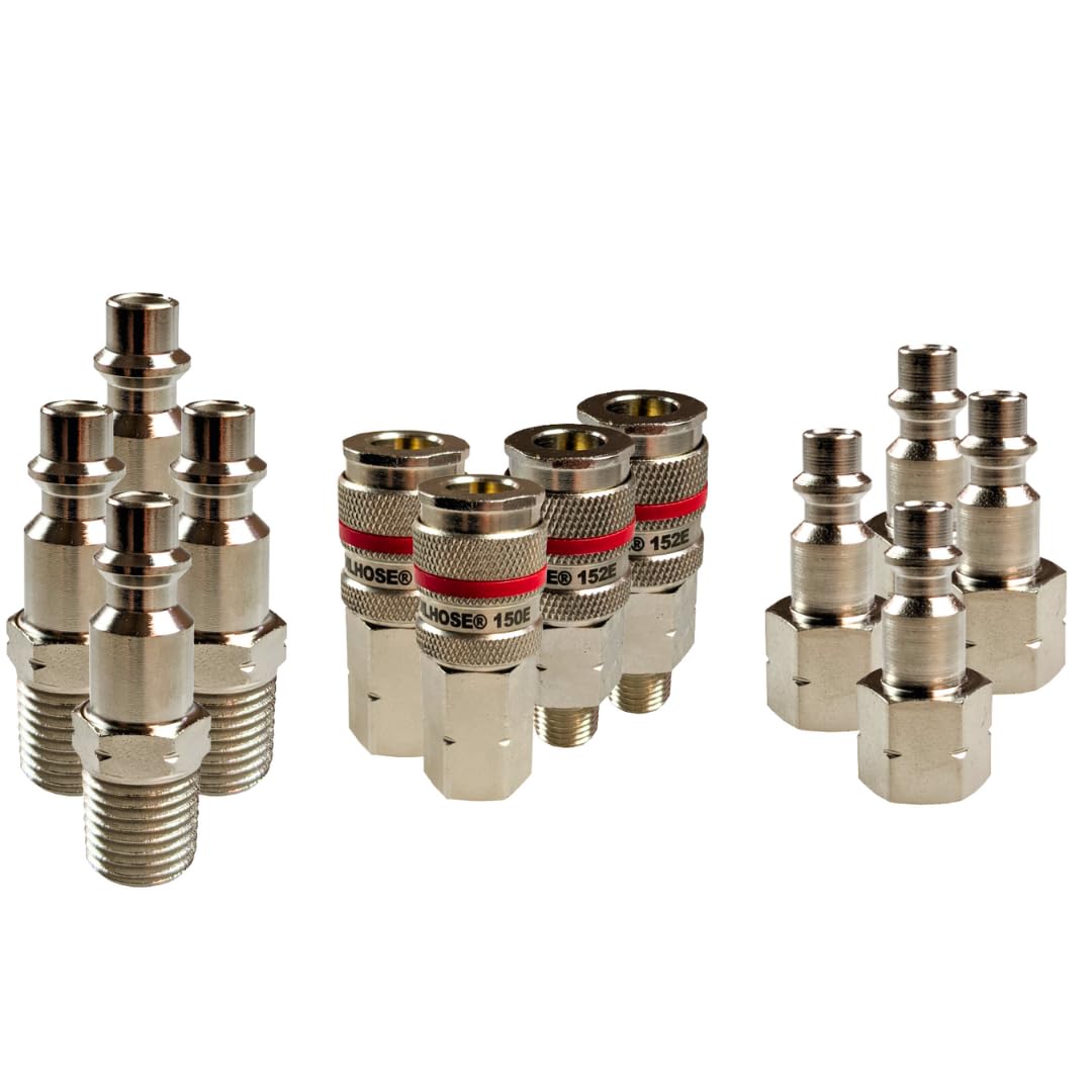Coilhose Air Hose Fitting Coupler and Plug 12 Piece Kit | 1