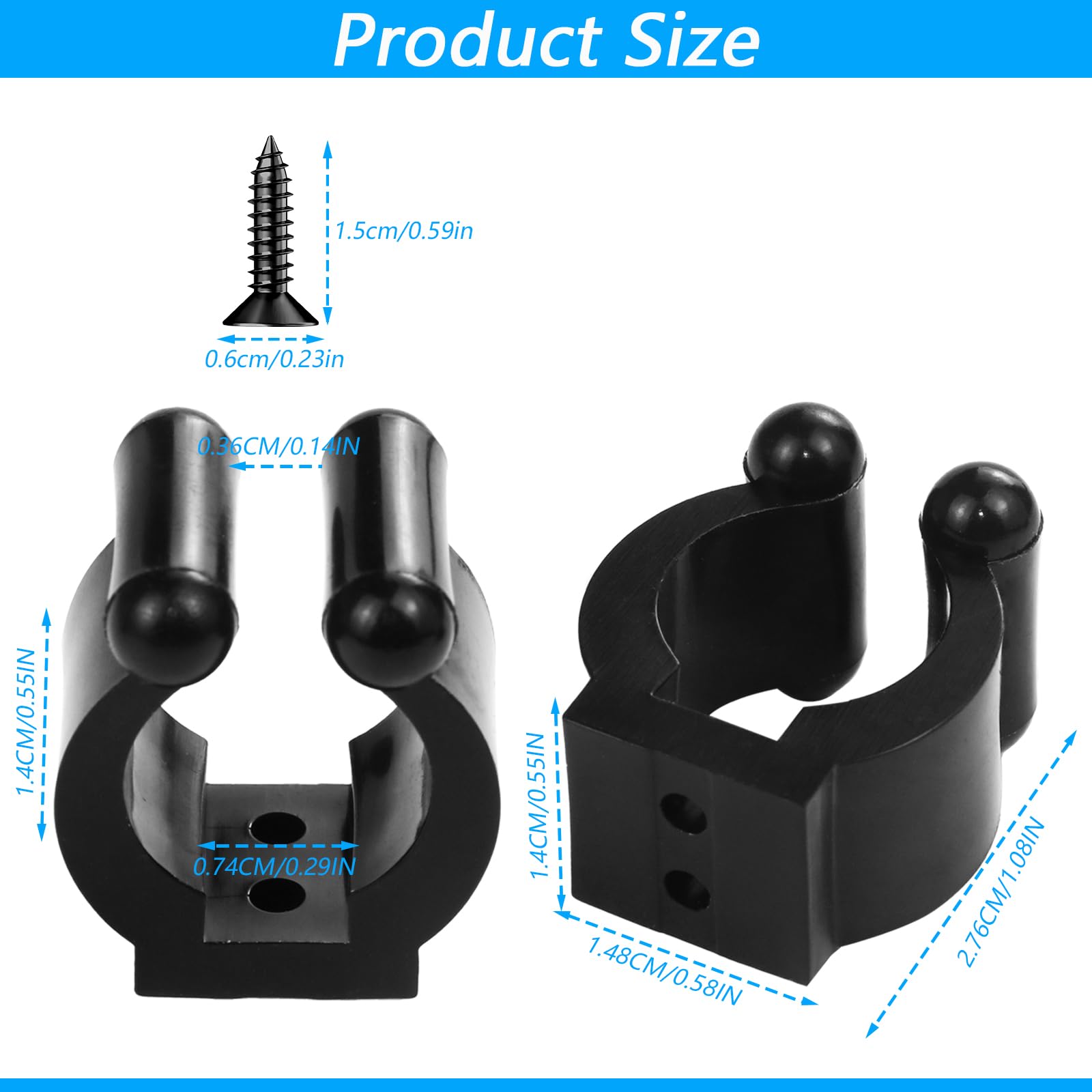 OXDFK 20 PCS Fishing Rod Clips, Wall Mounted Fishing Rod Holders, Billiards Snooker Cue Locating Clip Holder, for Fishing-Rods Billiards Cues Storage Rack