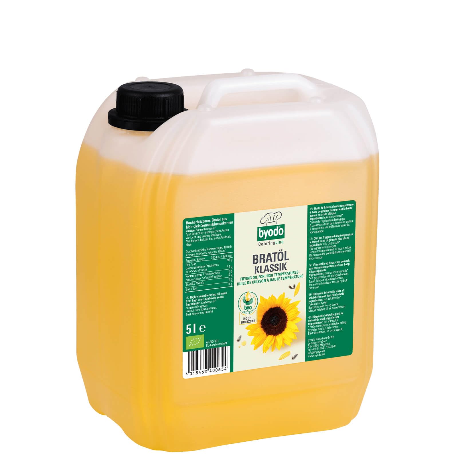 Byodo Huile de cuisson, biologique, 1 bidon de 5 l