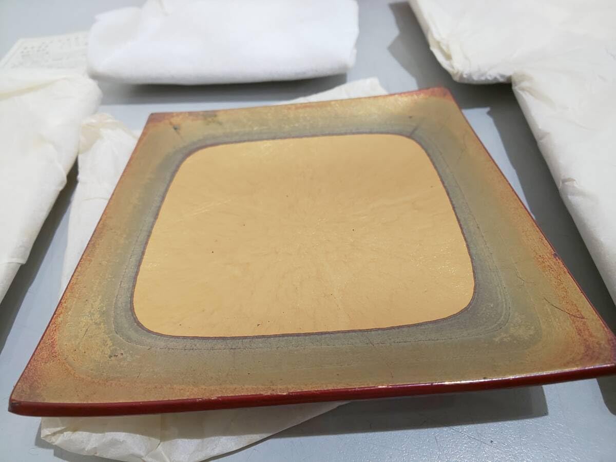 Amazon.co.jp: 57591 金沢箔工芸 角古代 銘々皿 5枚セット 角皿 菓子皿