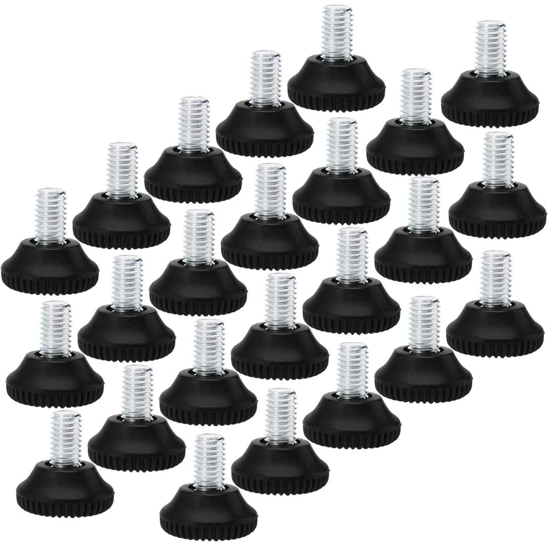 Pies niveladores M10 regulables para mesas y sillas con almohadilla protectora