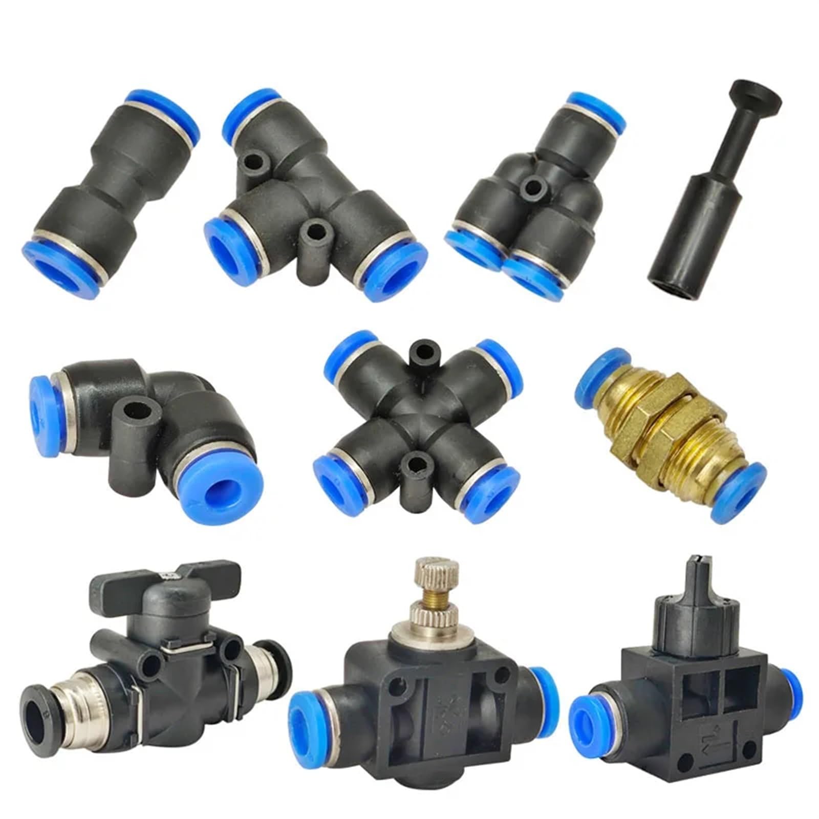 1PCS Pneumatic Fitting Pipe Air Quick Connector Tube Quick Release Fittings Water Push In Hose Plastic 4 6 8 10 12mm PU PY Connectors(SA,12mm)