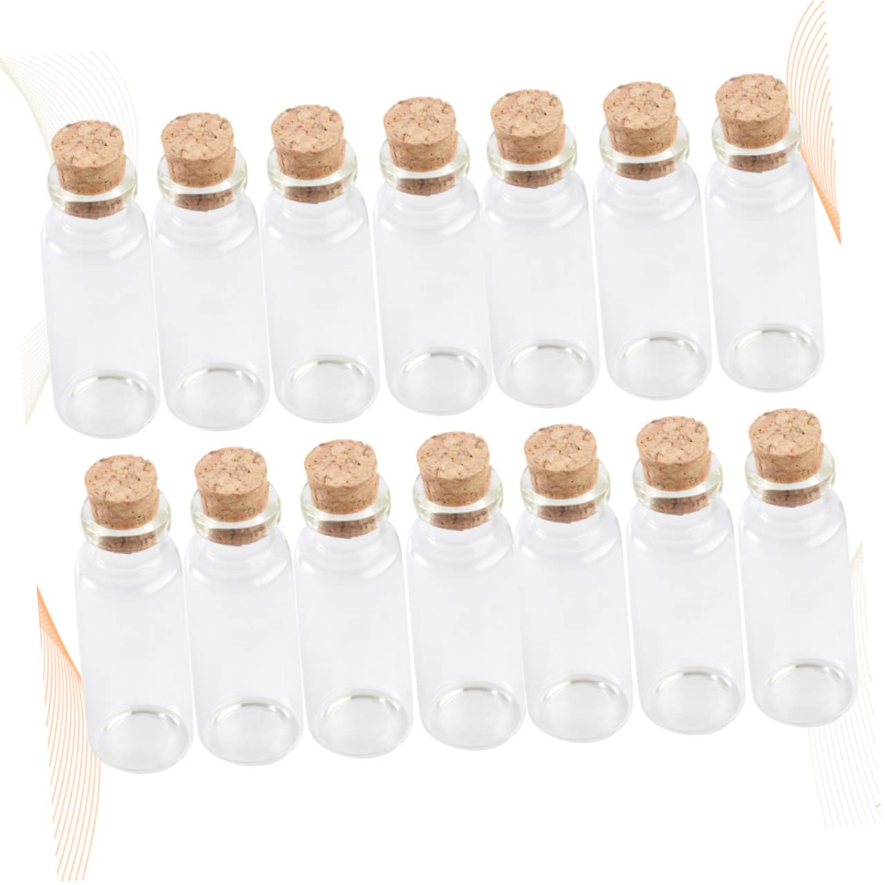 POPETPOP 20pezzi Bottiglia di Vetro Tappo di Sughero in Legno Mini Bottiglia dei Desideri Trasparente Barattolo dei Desideri per Tè Snack Messaggi Pot-pourri Decorazioni Fai da Te Regalo Pe