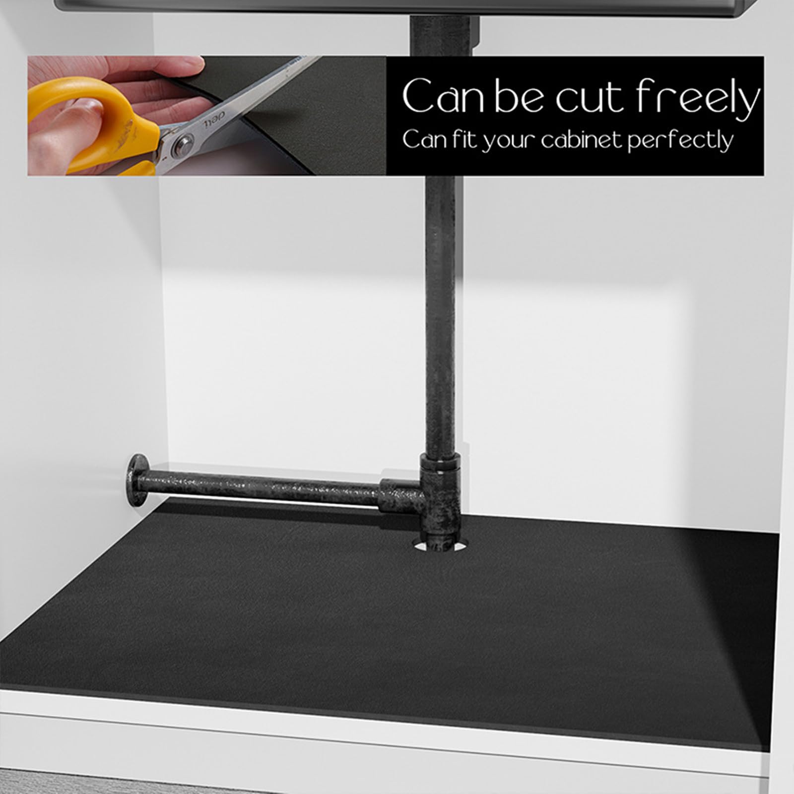 BANEBOR Under Sink Mats -(Cut-to-Fit) Absorbent Shelf Liner for Kitchen & Bathroom Cabinets, Quick-Dry Non-Slip Cabinet Protector, Waterproof Under Sink Pad for Leak Protection (Grey, 20''x 31'')