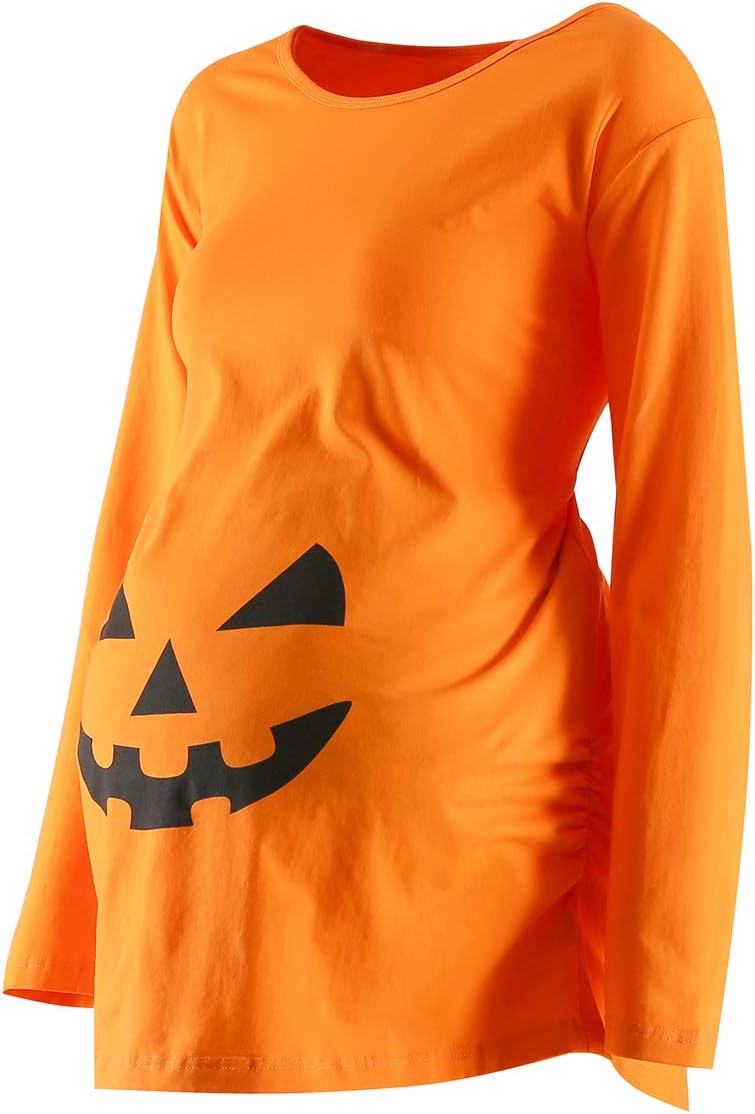 Women's Maternity Funny Xray Halloween Skeleton Costume Pregnancy Cute Long Sleeve Pregnant T Shirts - Image 2