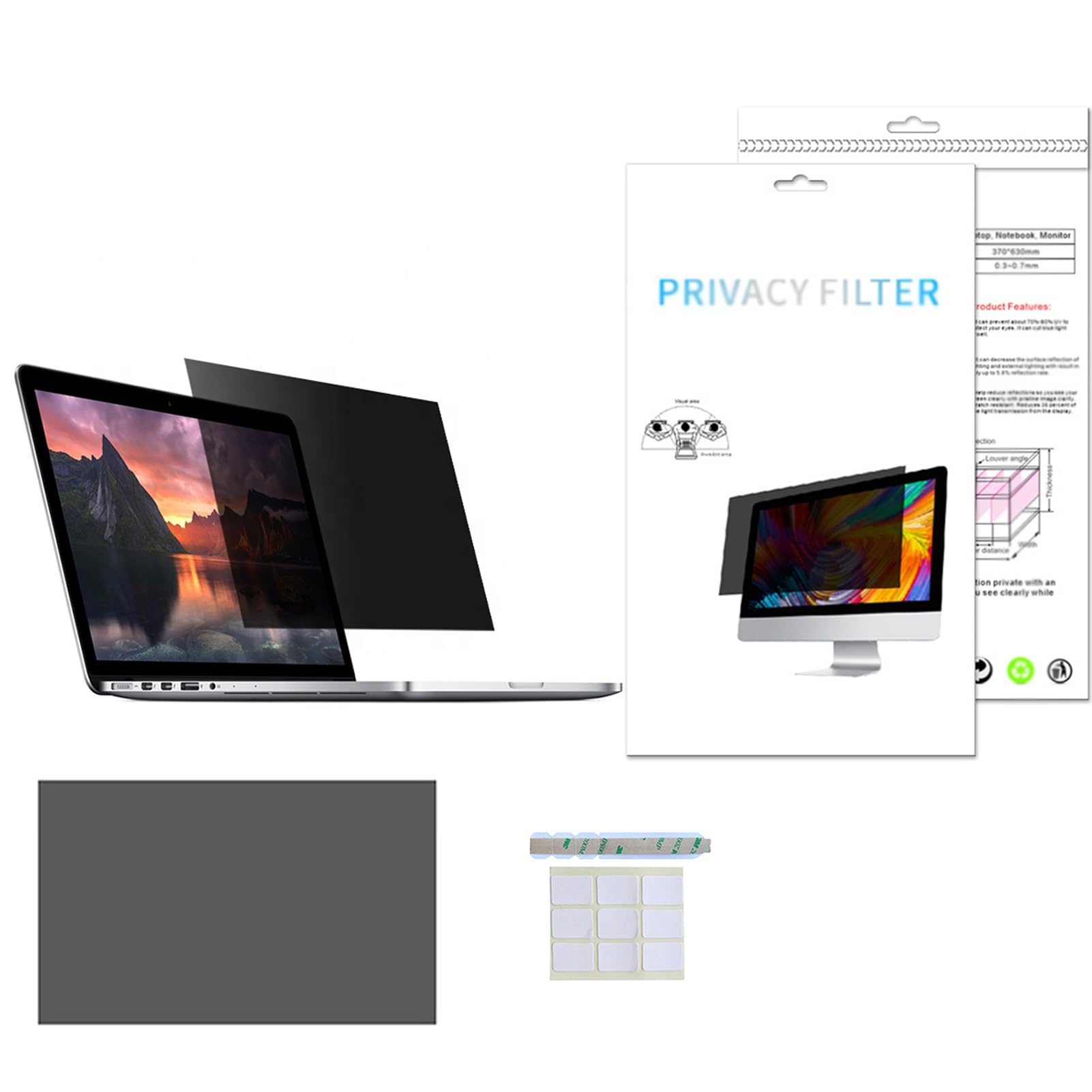11.6-27 Pulgadas Pantalla Privacidad para Monitor Ordenador, Pantalla Privacidad para Monitor, Anti-Resplandor y Anti-Espionaje WGHGCF(24inch/53.1x29.8CM)