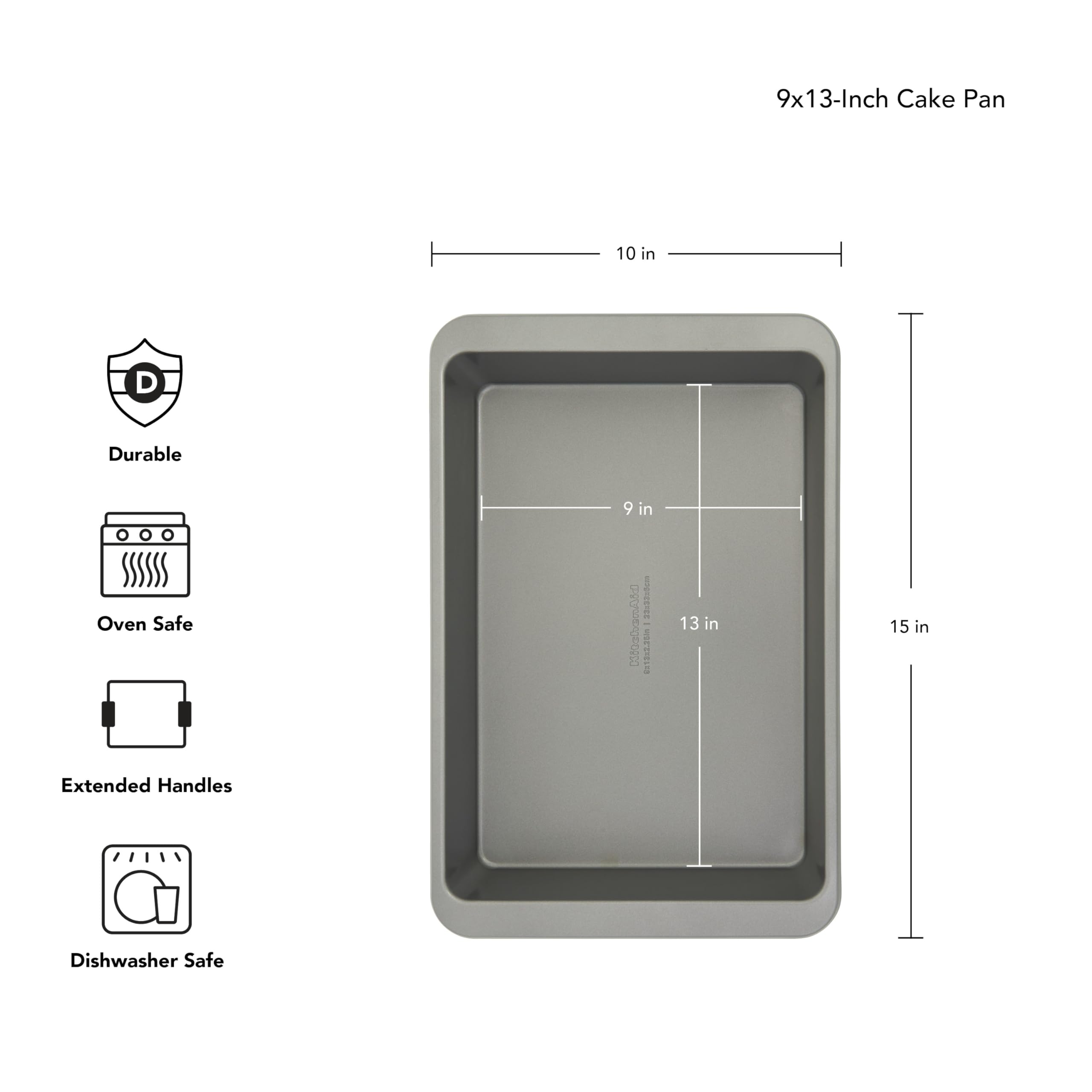 KitchenAid Teglia Antiaderente In Acciaio Alluminato, 23x33 Cm, Lavabile In Lavastoviglie, Colore Blu Inchiostro