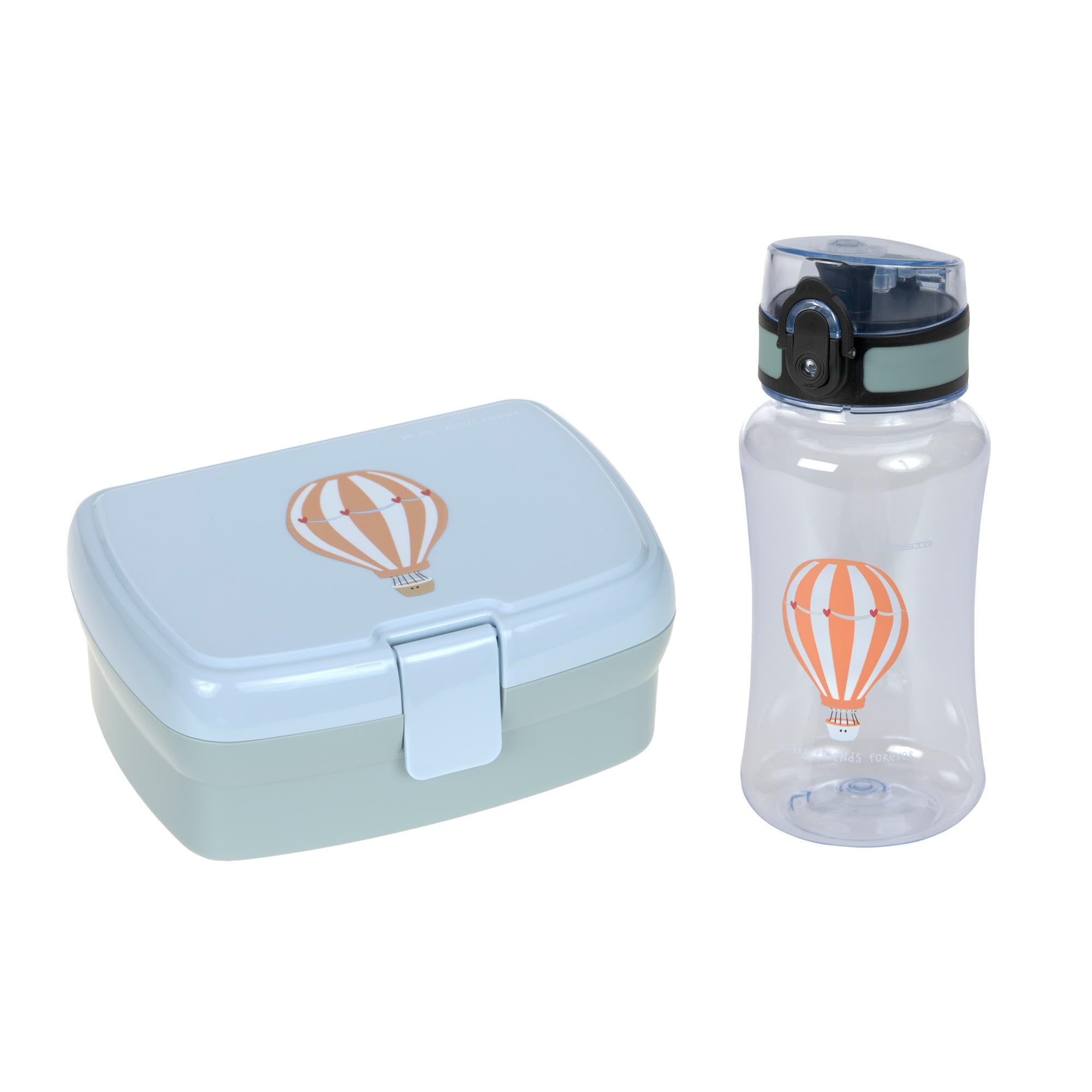 Lässig Set boîte à pain & gourde - Set déjeuner avec boîte à lunch et gourde (460 ml)/Tiny Drivers Balloon