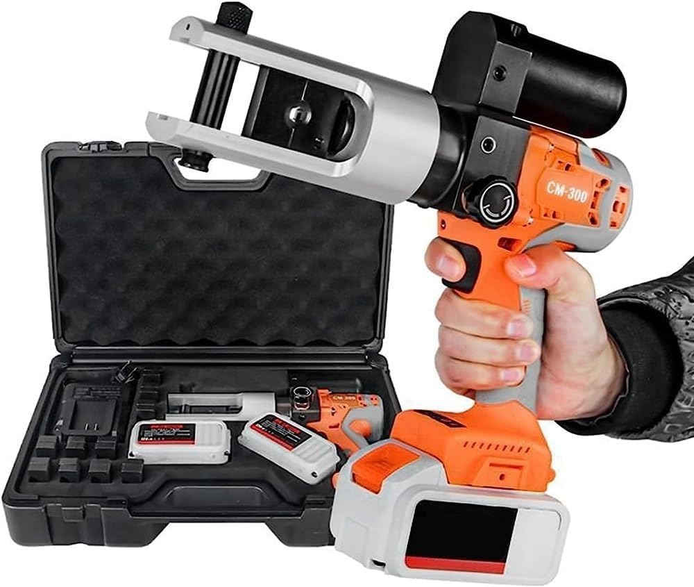 YXYLJOZ Electric Hydraulic Crimping Tool Set - Rechargeable Lithium Battery Wire Crimper for Copper & Aluminum Terminals, Professional Hydraulic Pliers for Efficient Cable Crimping