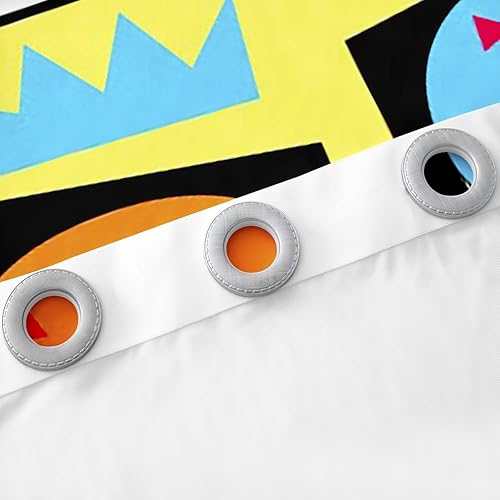 Miniatura 76 de Erosebridal Cortinas opacas de moda de los años 90, 30 % a 50 % para dormitorio, cortina de ventana con cinta de radio retro, tratamientos de Negro