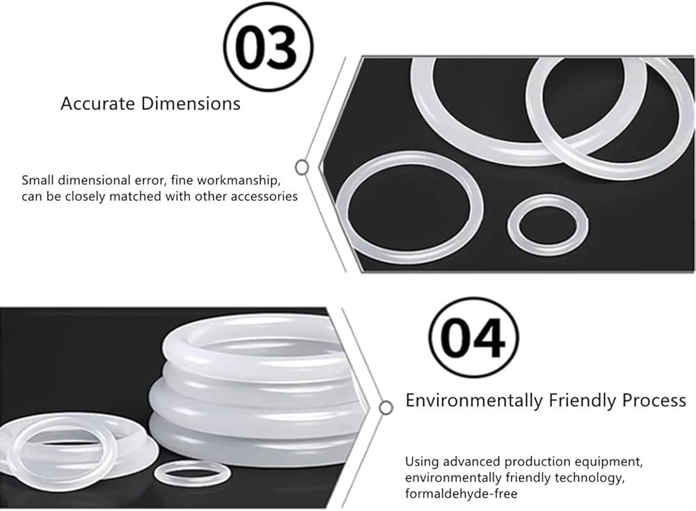 50 St Vit Silikon O-ringar Av Livsmedelskvalitet, ID 14 Mm, OD 24 Mm, Tru00e5ddiameter 5 Mm, Lu00e4mplig Fu00f6r Ru00f6r Och Ventiler, Elektronisk Utrustning, 14 X 24