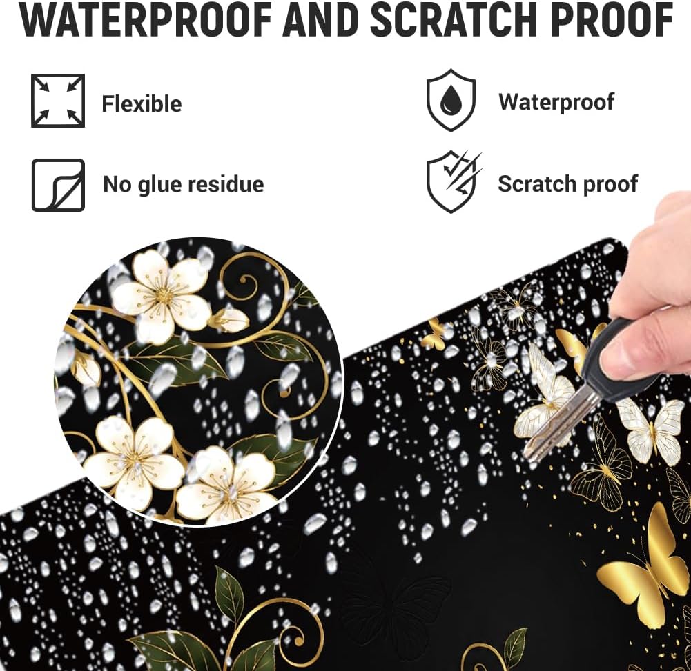 3Pcs Laptop Skin Sticker Decal Butterflies PVC Laptop Sticker Fits for 12-16 Inch Notebook Waterproof Scratch Proof Cherry Blossoms Universal Notebook PC Personalized Protector Gift