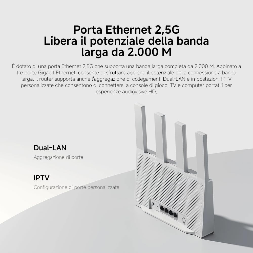 Router WiFi7 BE3600 - Porta 2.5G, Sistema Mesh, Tecnologia WiFi7 per Connessioni Futuro-Proof