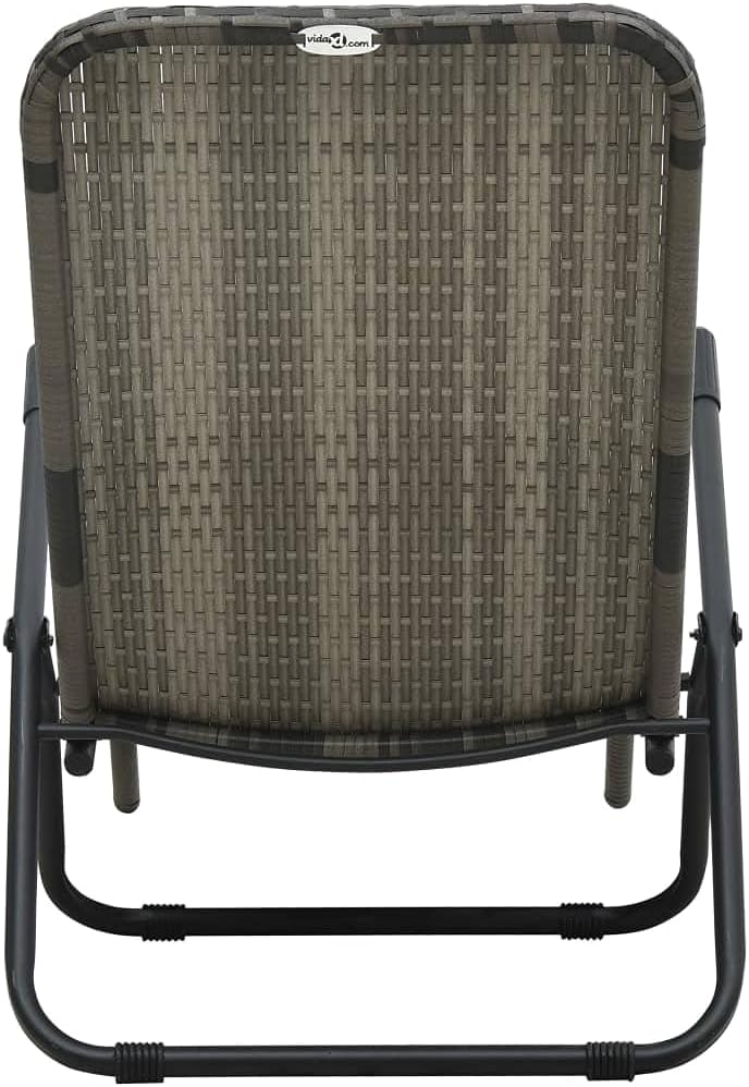 Folding Sun Lounger,Lawn Lounger,Gardens Furniture,Lounge Loungers,Pool Loungers,Deck Lounger,Party Chair,Napping Loungers,Foldable,for Lawn,Backyard,Garden, Balcony,Pool,Balcony,Poly Rattan Gray