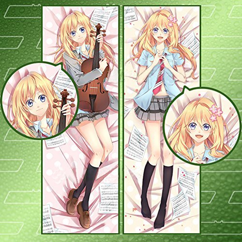 Hmlover Body Pillow Cover Printed Japanese Anime Pillow Case, Shigatsu wa Kimi no Uso