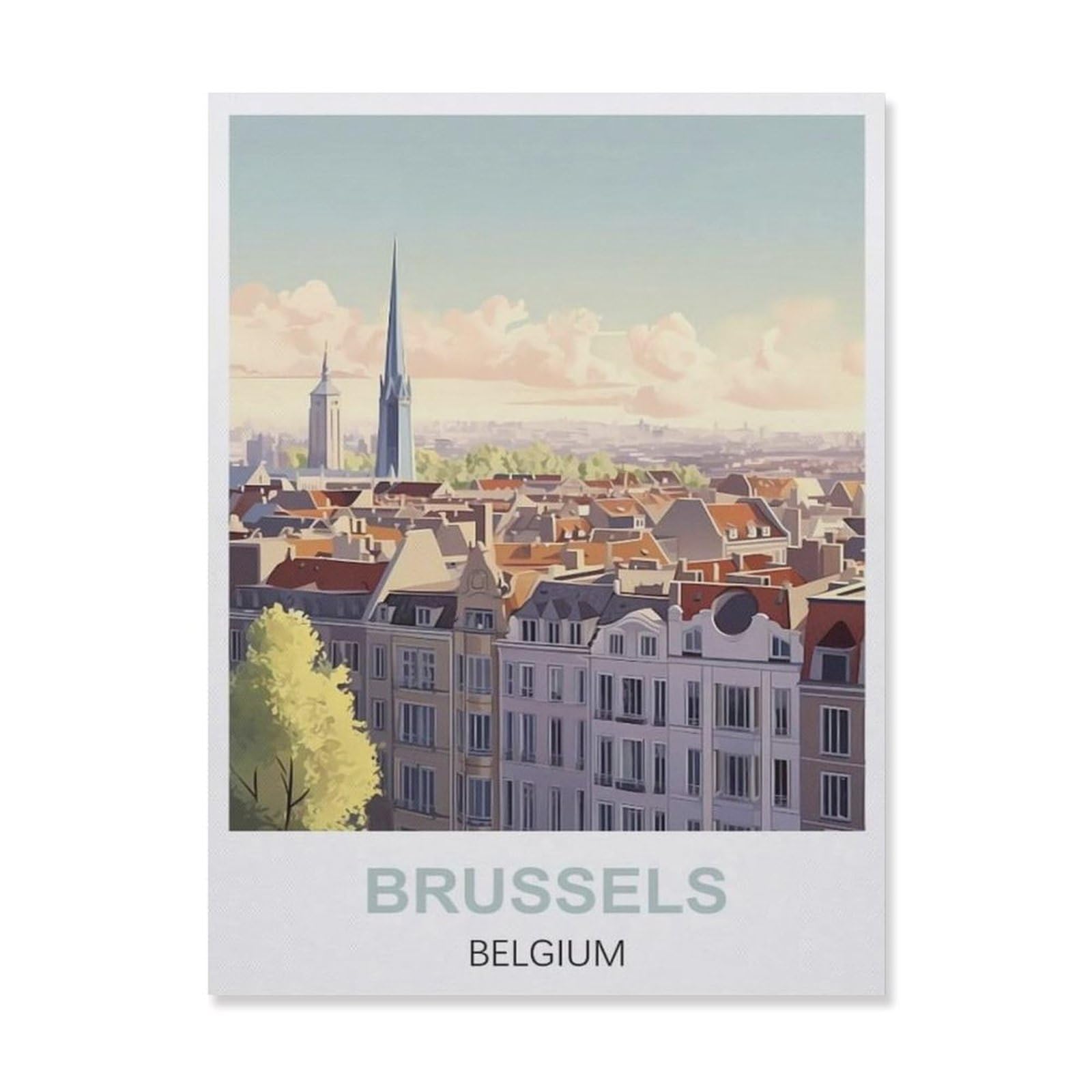 Metal Tin Sign，Brussels Belgium(30x40cm）