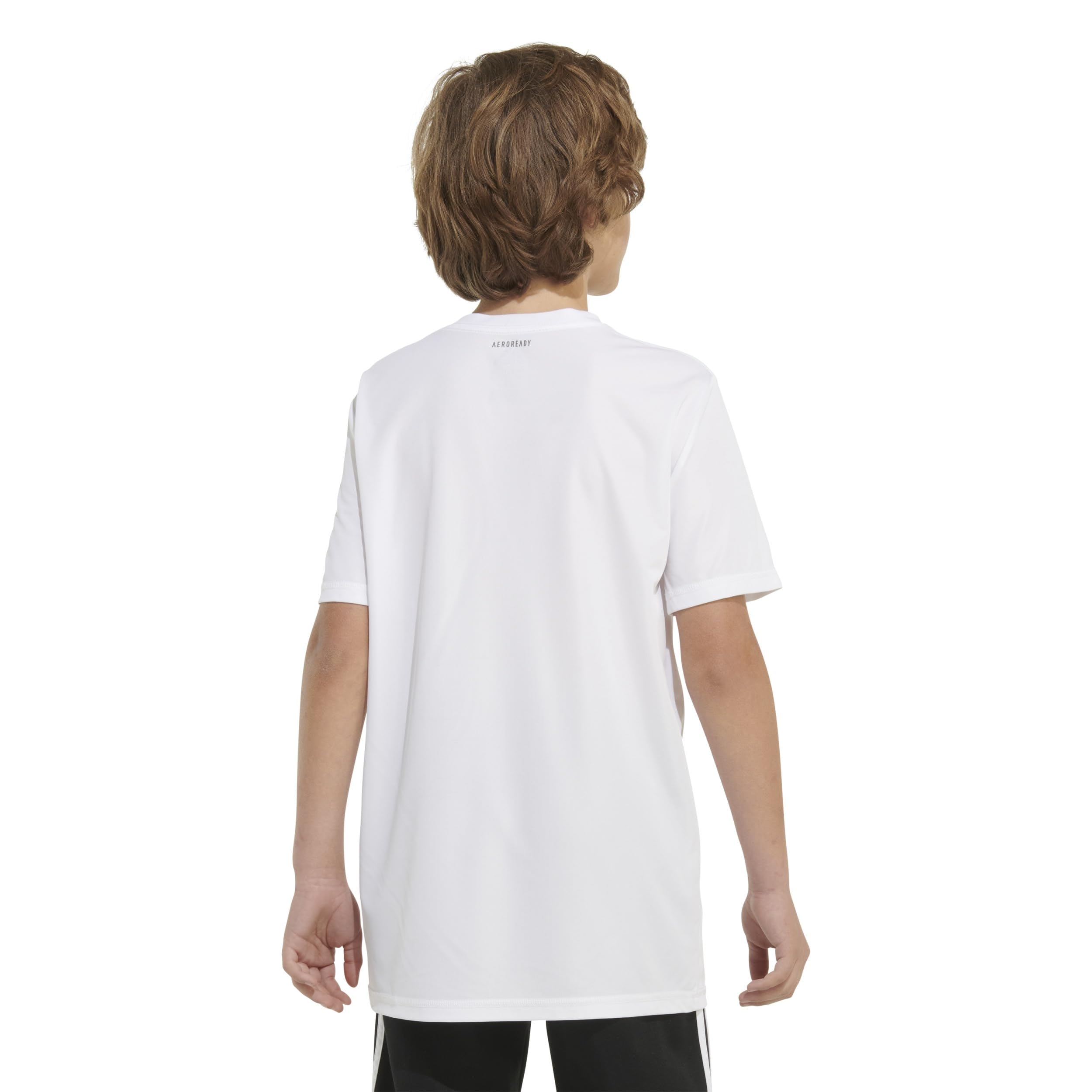 Adidas, maglietta a maniche corte da ragazzo Stay Dry traspirante Aeroready