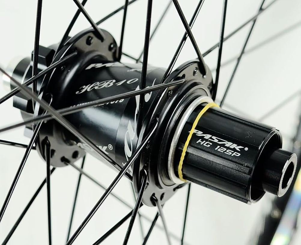 26/27.5/29 Inch Mountain Bike Wheelset DH Thru Axle 20X110 15 12 Quick Release Disc Brake Downhill Wide Rim Wheel HG MS XD(Nero,26inch MS)