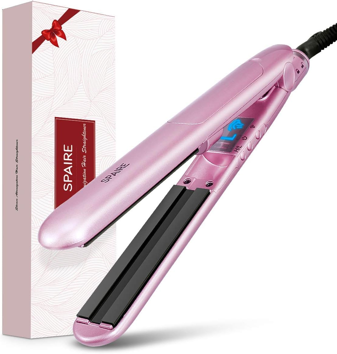 Hair Straightener, Straightens & Curls with Adjustable Temp, Professional Glider Suitable for All Hair Types Makes Hair Shiny by spaire