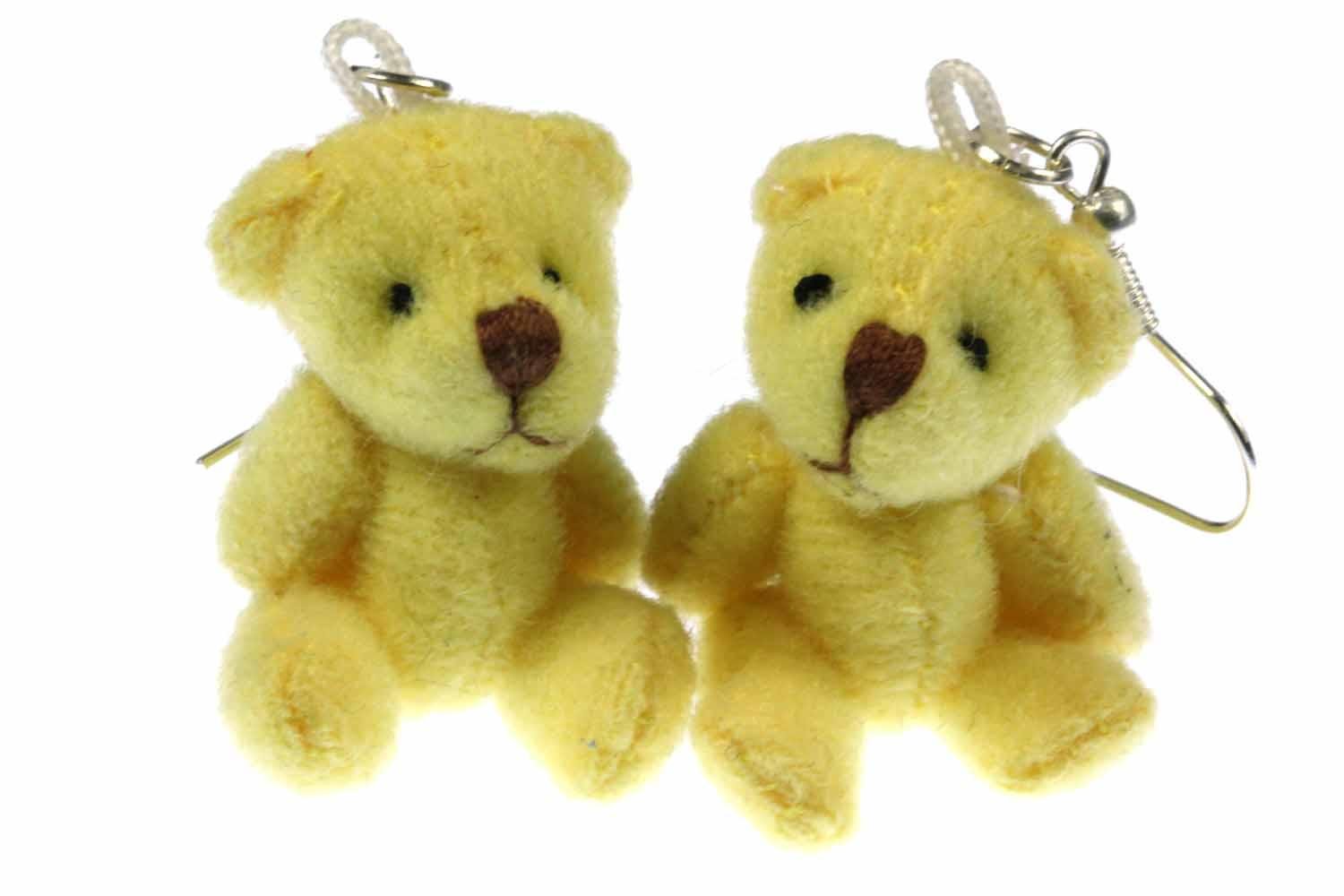 Miniblings Teddy Orecchini A Forma Di Orsacchiotto 35mm: Fatti A Mano A Berlino In Cotone Marrone Chiaro, Leggeri E Comodi, Ideali Per Festival E Vintage - 2