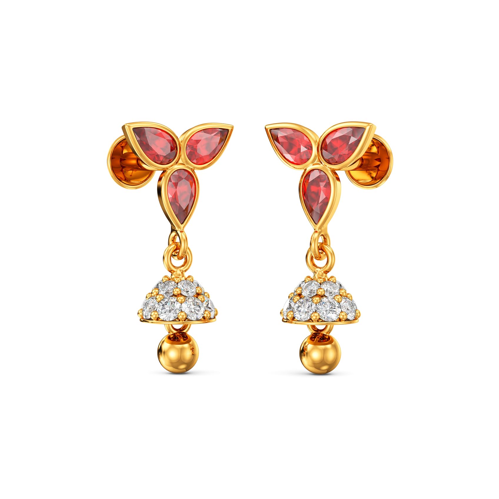 22k (916) Purity BIS Certified Aster Gold Earring For Women-image-36