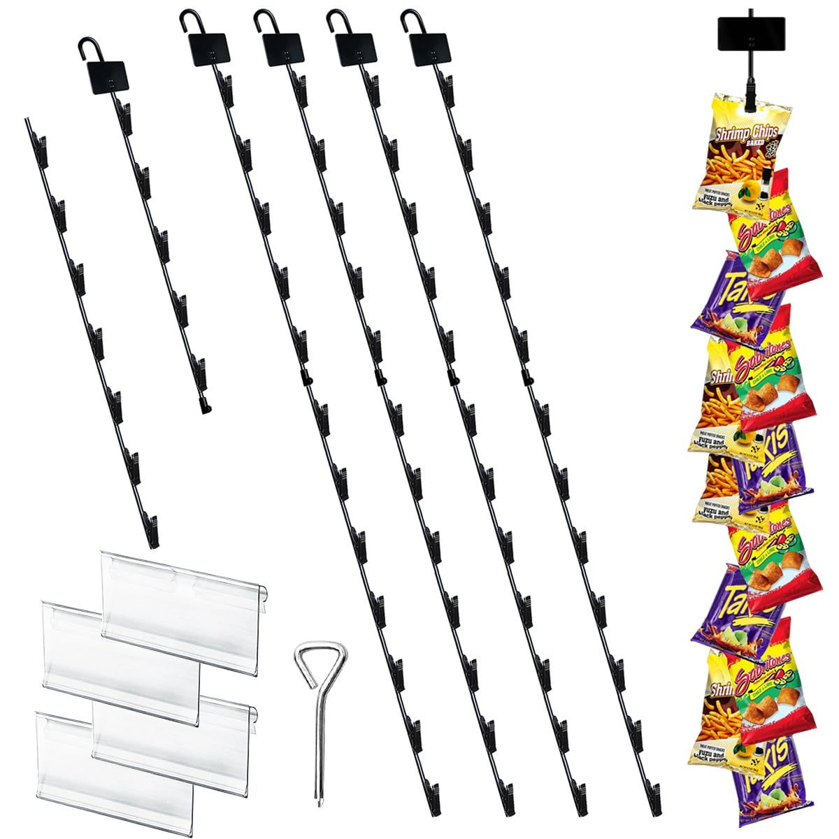 Bande de suspension pour frites 81,3 cm avec jetons pour snack et fête