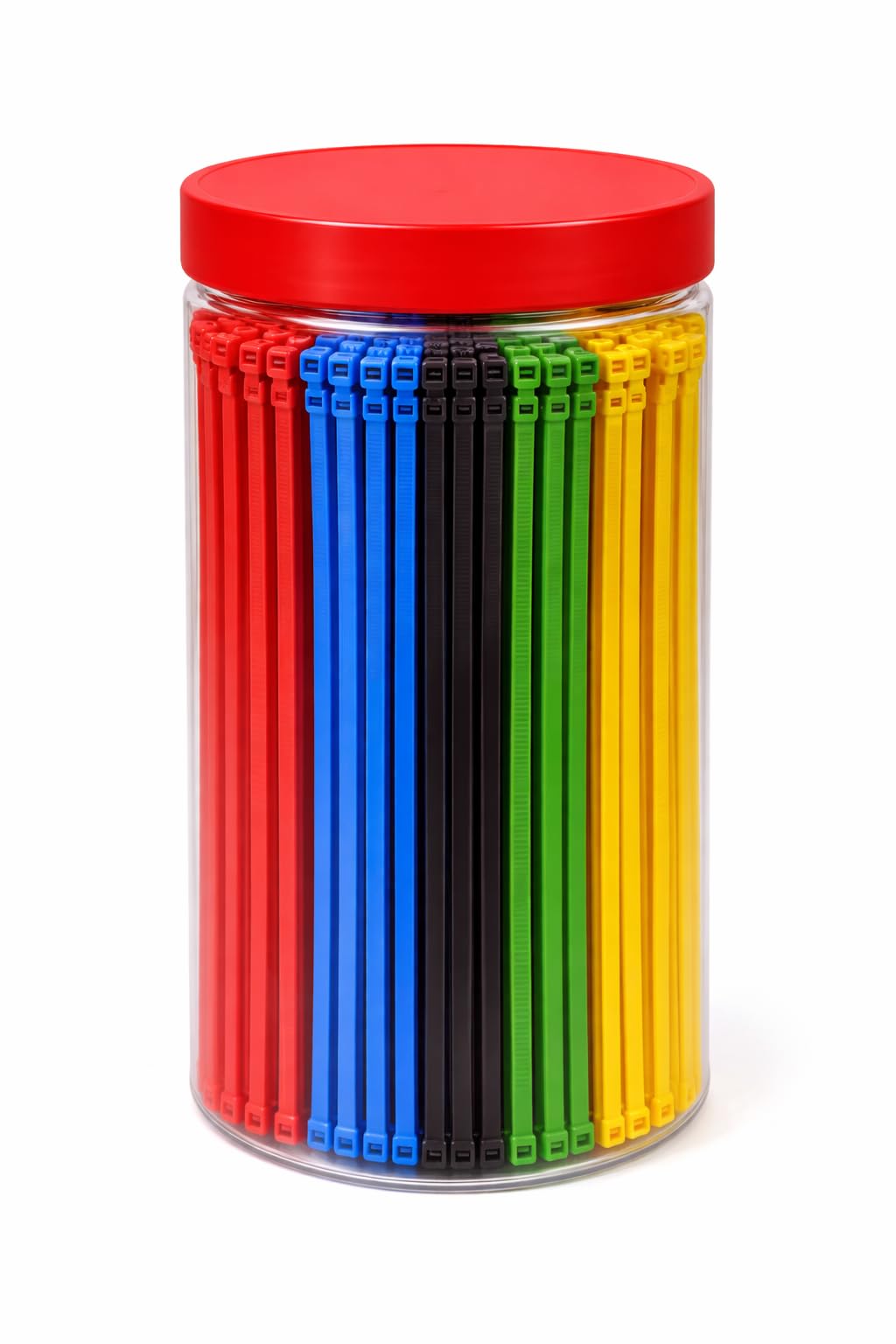 Kyrotech Kavanozlu 5 Ayrı Renkli Kablo Bağı, 500 Adet, 100x2.5 mm, Naylon Cırt Kelepçe Seti, Kendinden Kilitlemeli, Elektrik ve Kablo Düzenleyici 10 CM