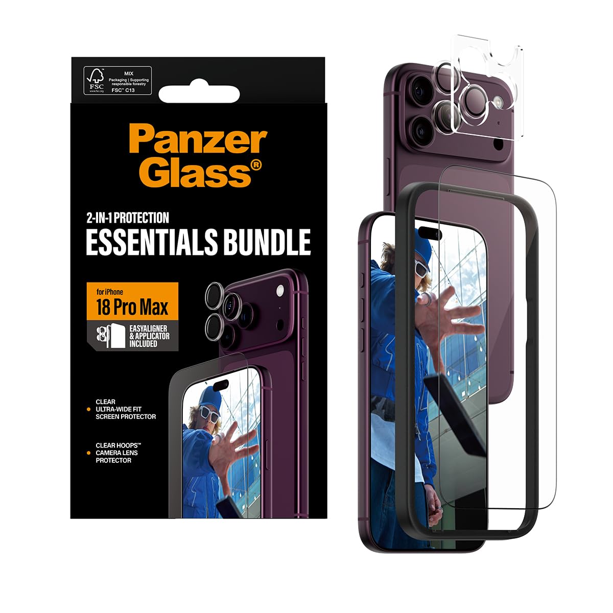 Panzer Glass 2-in-1 Essentials Bundle iPhone 18 Pro Max