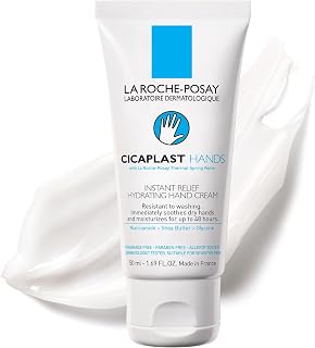 La Roche-Posay Cicaplast Hands Cream: Instant Soothing Relief for Dry Cracked Hands, Shea Butter Moisturizer, Non-Greasy Fragrance-Free Lotion
