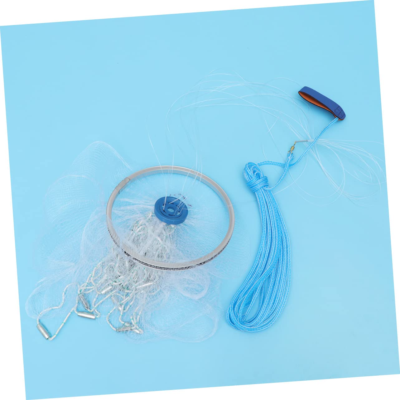 SUPVOX Filet De Pêche Pliable avec Plaque en Aluminium Appât À Lancer À La Main