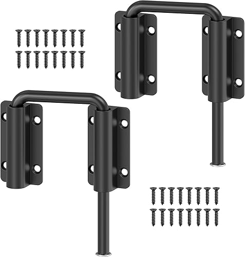 Miniatura 10 de Cerradura de puerta corredera con asa mejorada, cerradura multi-ángulo en forma de U de 2.38" para puerta corredera de granero de 90/180 grados