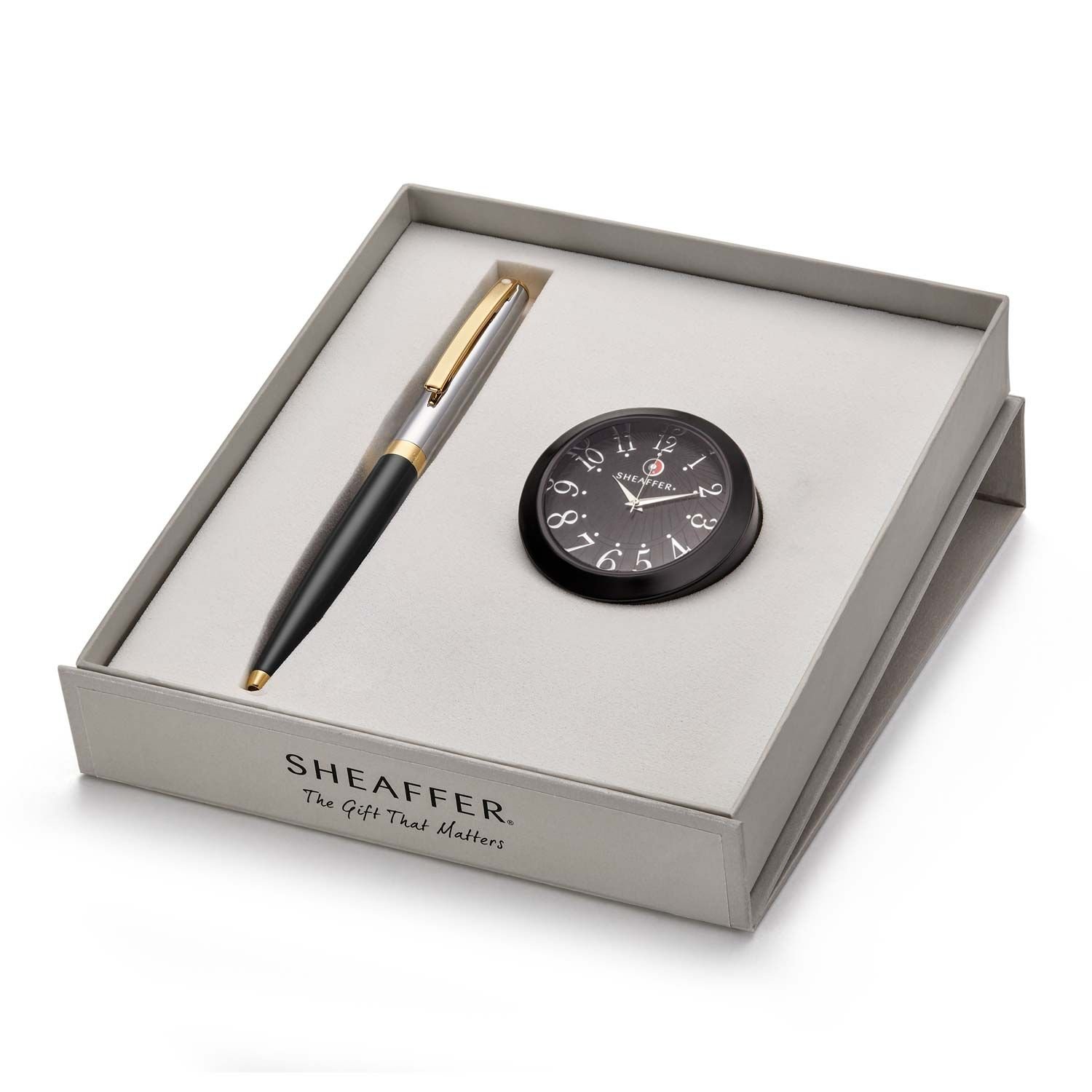 Sheaffer 9475 Ballpoint Pen With Black Table Clock