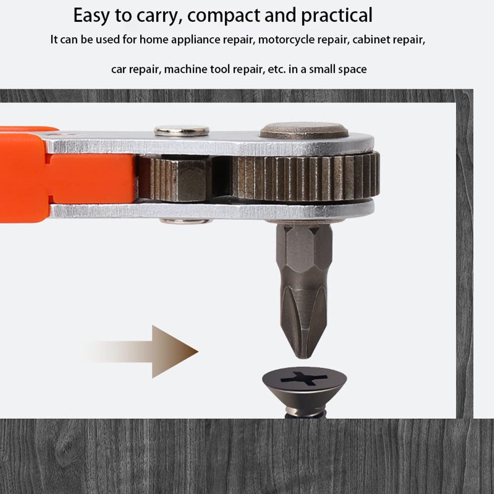 Set Chiave A Cricchetto 1/4 Magnetica Con 10 Punte - Per Riparazioni Auto E Casa - Foto 2